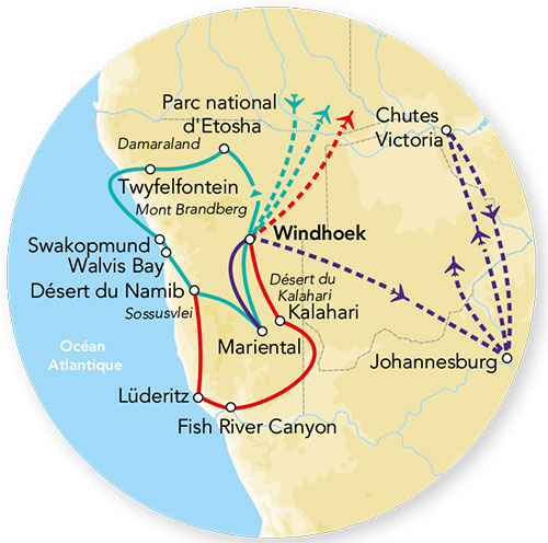 Splendeurs de Namibie & extension Fish River Canyon & Chutes Victoria 17J/14N – 2023