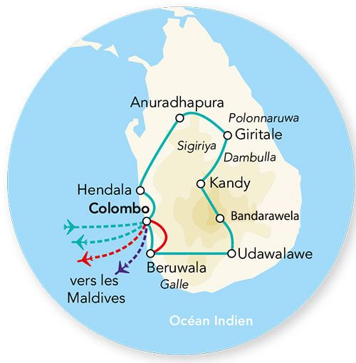 Merveilles du Sri Lanka & Extension Fihalhohi Island 4* Maldives – 18J/15N – 2024