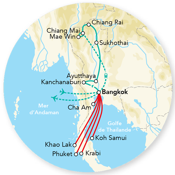 Explorations de Thaïlande & Séjour plage Krabi 15J/12N - 2024