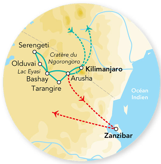 Merveilles de Tanzanie & extension Zanzibar 13J/10N – 2024