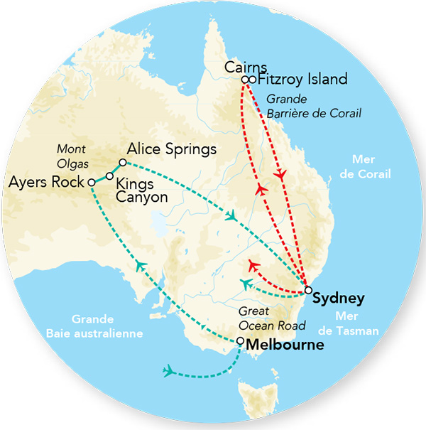 Splendeurs d’Australie & Extension Cairns 17J/13N – 2024