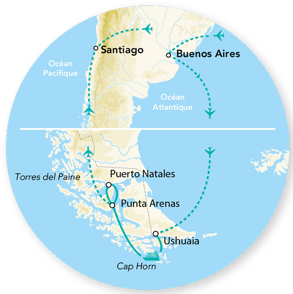 Merveilles de l’Argentine / Chili & Croisière Cap Horn 14J/11N – 2024