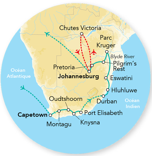 Merveilles d’Afrique du Sud 15J/12N – 2024