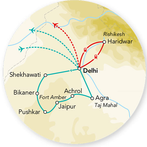 Splendeurs de l’Inde du Nord – Spécial Fête de Pushkar – & extension Sources du Gange 14J/11N – 2025