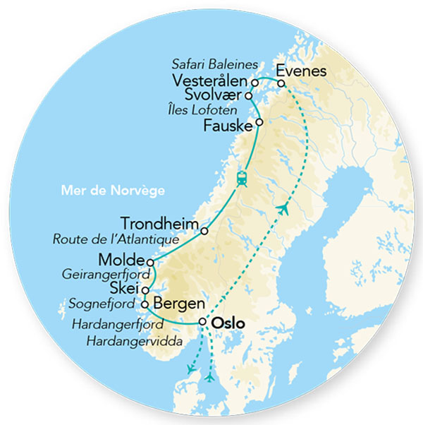 Merveilles des Fjords & Lofoten 10J/9N – 2025