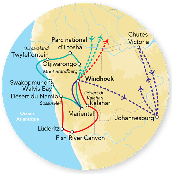 Splendeurs de Namibie & Extension Chobe & Chutes Victoria 15J/12N – 2025