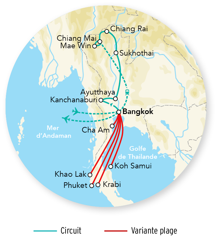 Explorations de Thaïlande & Séjour plage Cha Am 4* 15J/12N – 2025