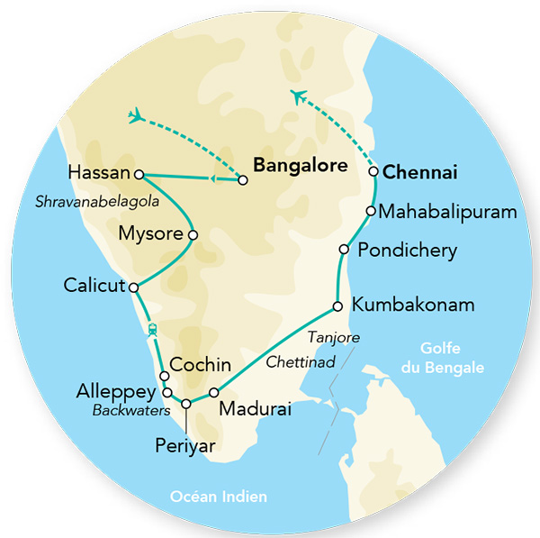 Merveilles de l'Inde du Sud 15J/12N - 2025