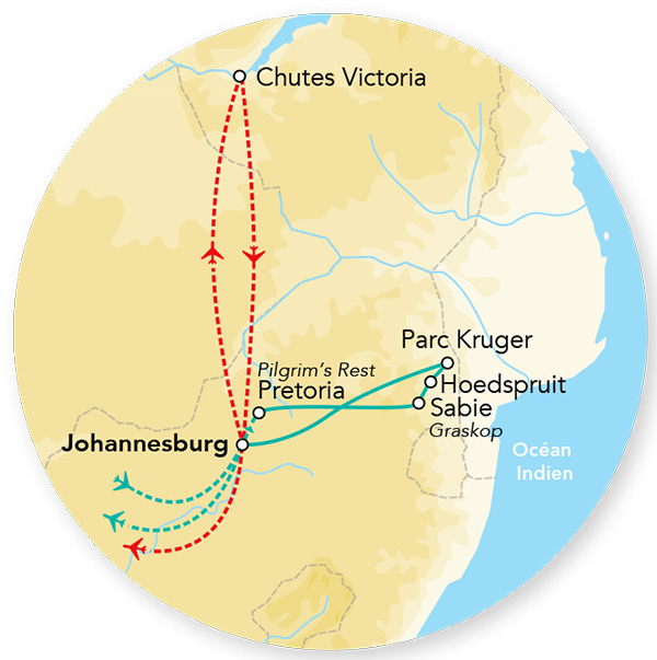 Splendeurs du Parc Kruger & Extension Chutes Victoria 13J/10N – 2025/2026