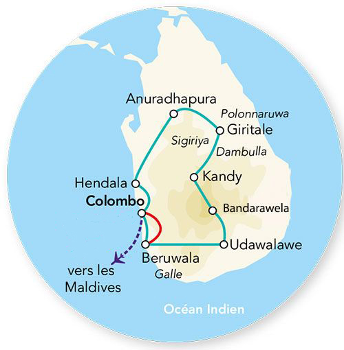 Merveilles du Sri Lanka en rendez-vous sur place 11J/10N 2026