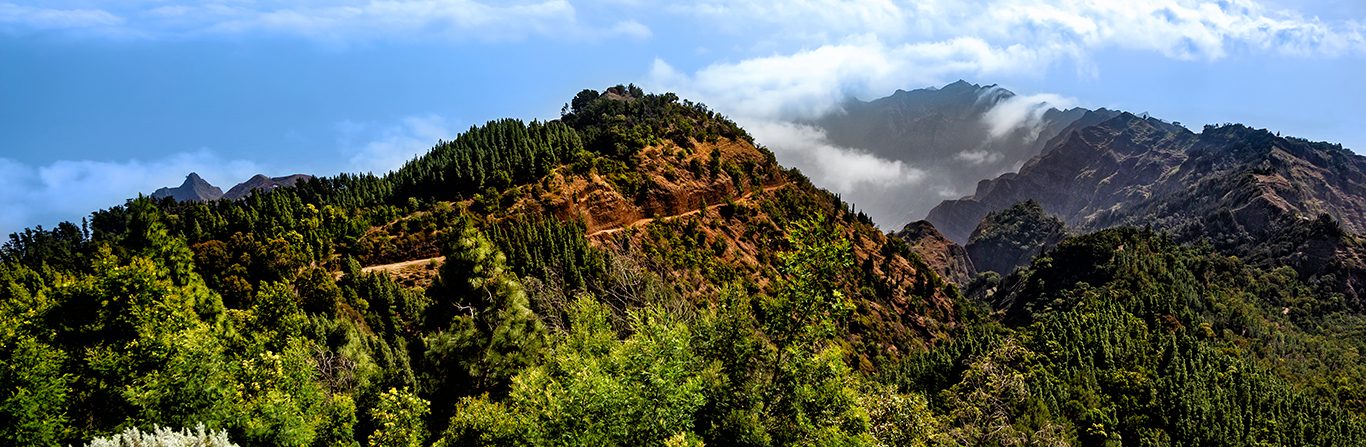 Mountain landscape near Pico da Cruz, Santo Antao Island, Cape Verde, Cabo Verde, Africa.