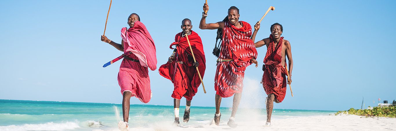 Masai Warriors On The Beach