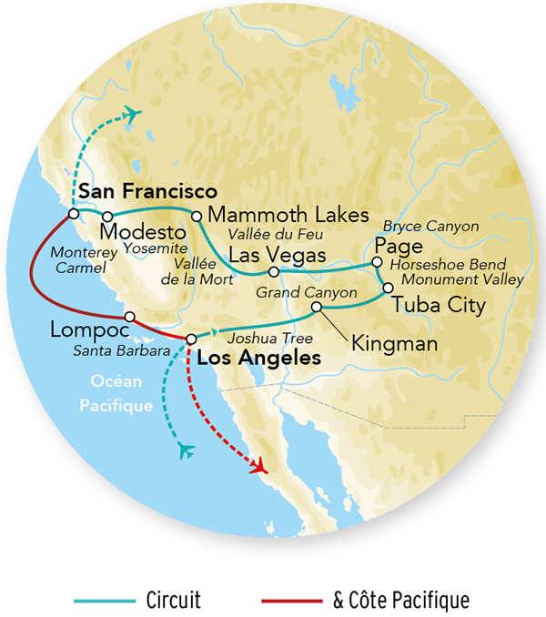 Merveilles de l’Ouest des Usa & Côte Pacifique 14J/12N - 2026