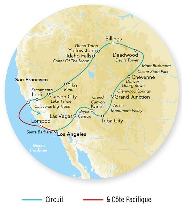 Merveilles du Grand Ouest & Rocheuses en rendez-vous sur place 15J/14N - 2026