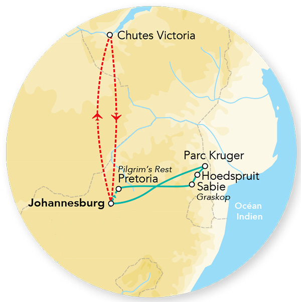Splendeurs du Parc Kruger en rendez-vous sur place 8J/7N – 2026 – Limité à 28 pers.