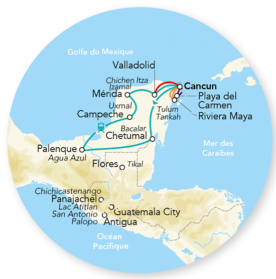 Splendeurs du Yucatan & Balnéaire Riviera Maya 12J/10N – 2026 – Limité à 12 pers.