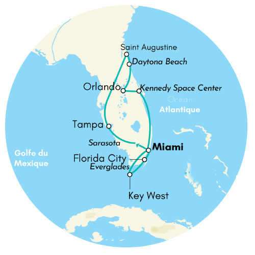 Splendeurs de Floride & Balnéaire Miami Beach  en rendez-vous sur place 11J/10N – 2026