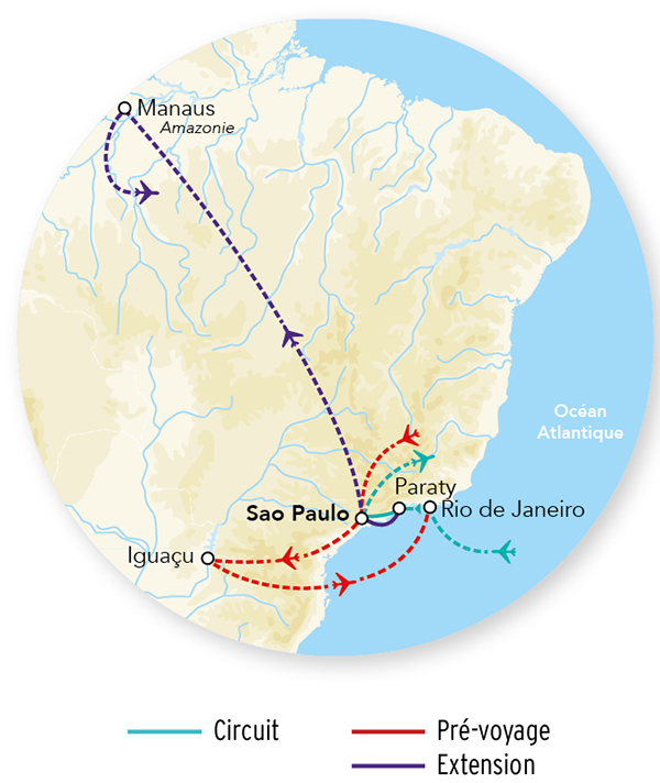 Séjour aux Chutes d’Iguaçu & Splendeurs du Brésil & Séjour Amazonie 15J/12N – 2026 – Limité à 18 pers.
