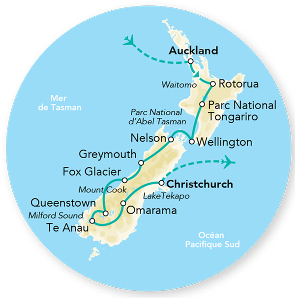 Splendeurs de Nouvelle Zélande & Région Canterbury 22J/18N - 2026/2027