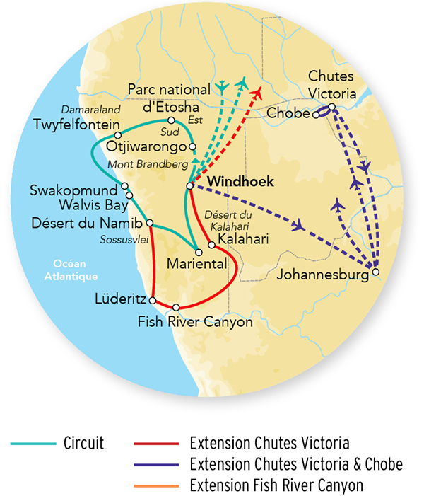 Merveilles de Namibie & Séjour Chobe & Chutes Victoria 18J/15N – 2026 – Limité à 8 pers./véhicule
