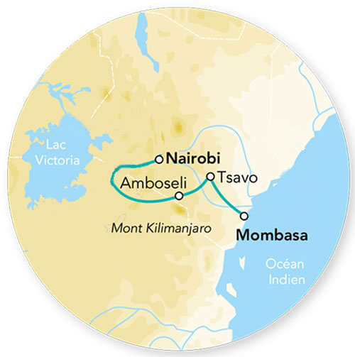 Douceurs du Kenya & Balnéaire Mombasa en rendez-vous sur place 10J/09N – 2026 – Limité à 6 pers./véhicule