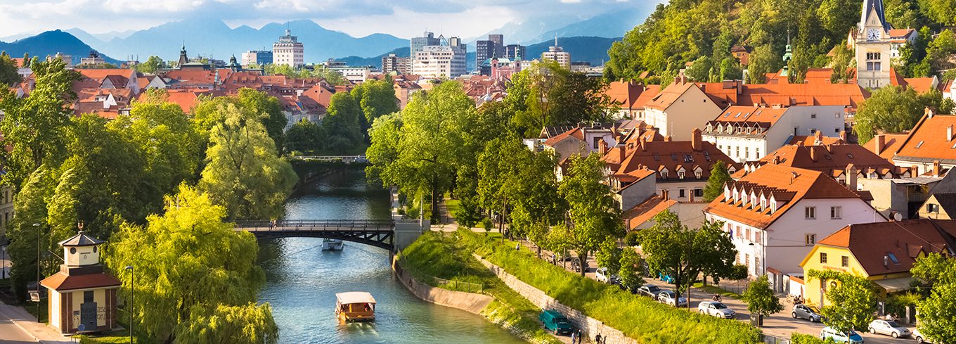 Panorama of Ljubljana, Slovenia, Europe.