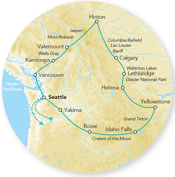 Merveilles des Rocheuses Canadiennes et Américaines 15J/13N - 2026 - (Flex)