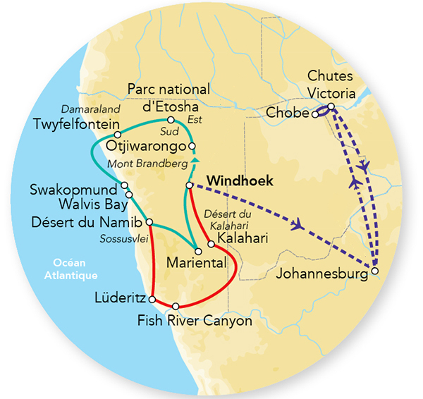 Merveilles de Namibie & Séjour Chutes Victoria en terrestre seul 15J/14N - 2026 - Limité à 8 pers./véhicule