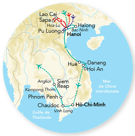 Explorations du Vietnam  & Cambodge – 15J/12N – 2027 – Limité à 24 pers.