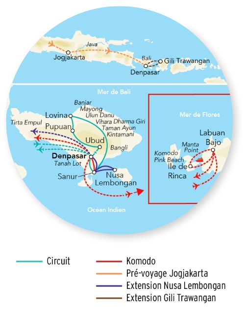 Splendeurs de Bali, Komodo & Extension Gili Trawangan 19J/16N – 2027 – Limité à 20 pers. – (Flex)