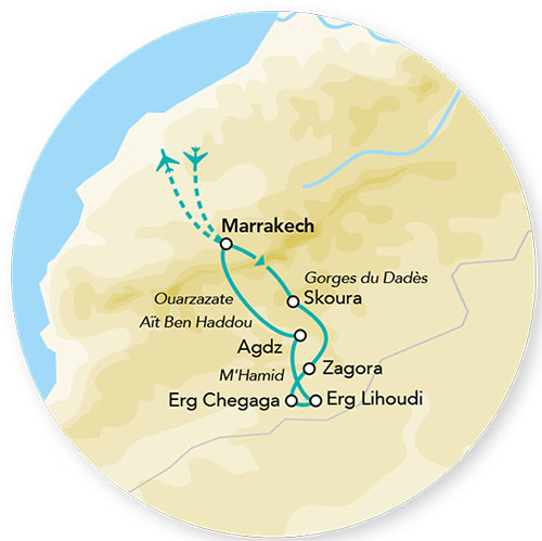 Immersion entre Dunes & Kasbahs – Festival des Nomades – 9J/8N – 2027 – Limité à 12 pers. – (Flex)