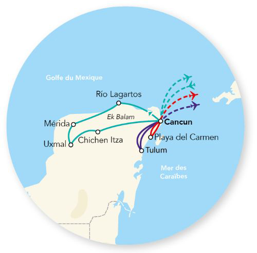 Sur les routes du Yucatán 09J/07N – 2027 – (Flex)