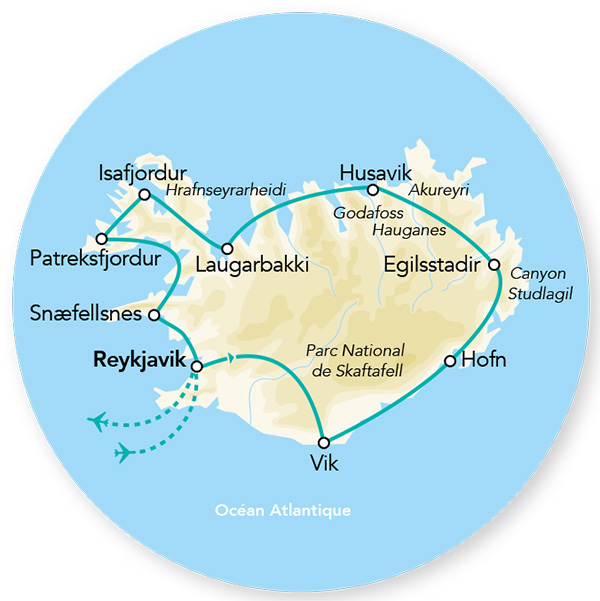 Merveilles d’Islande en Eté – 12J/11N – 2027 – Limité à 30 pers  (Flex)