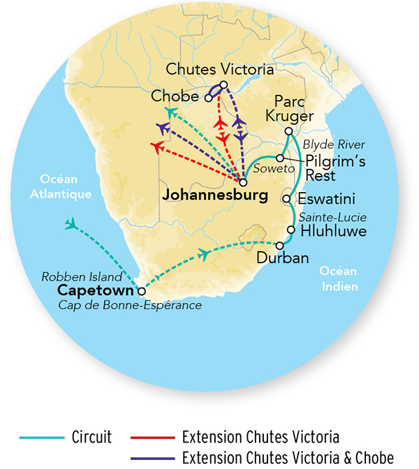 Immersion en Afrique du Sud & Extension Chutes Victoria 15J/12N - 2026 - Limité à 12 pers.