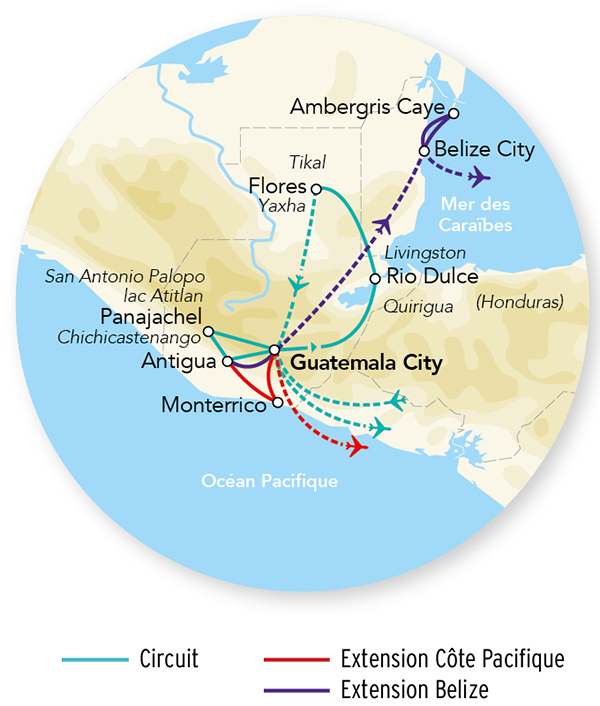Merveilles du Guatemala & Balnéaire Belize 15J/13N – 2026 – Limité à 18 pers.