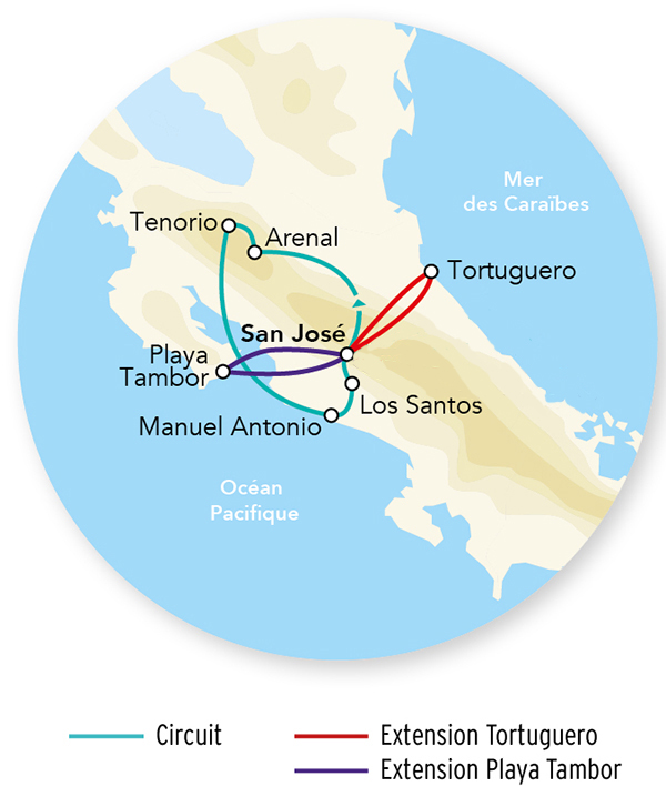 Explorations du Costa Rica en rendez-vous sur place 11J/10N - 2026 - Limité à 14 pers.