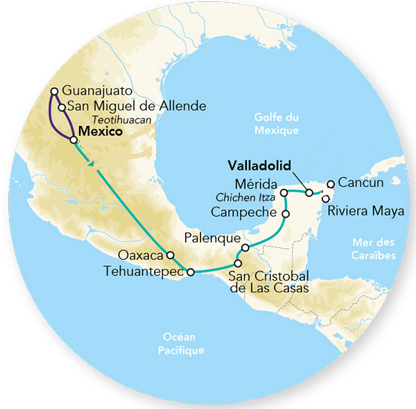 Splendeurs du Mexique en Rendez-vous sur place 10J/09N – 2026 – Limité à 28 pers.