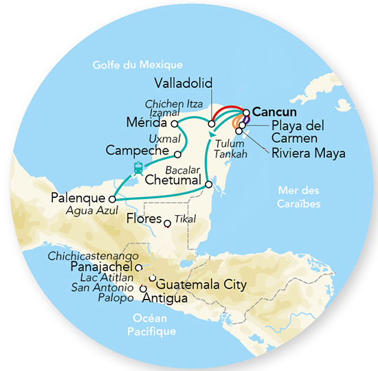 Splendeurs du Yucatan & Balnéaire Riviera Maya en rendez-vous sur place 11J/10N – 2026 – Limité à 12 pers.