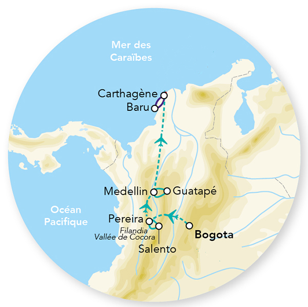 Merveilles de Colombie & Séjour Carthagène en rendez-vous sur place 12J/11N – 2026 – Limité à 18 pers.