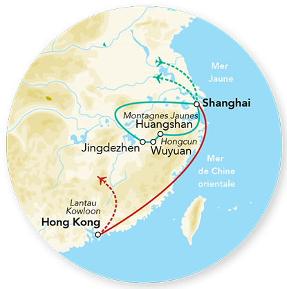 Immersion à Shanghaï & Montagnes Jaunes & Extension Hong Kong 13J/10N – 2027 – Limité à 14 pers. – (Flex)