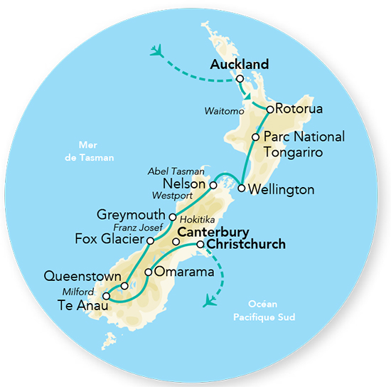 Splendeurs de Nouvelle Zélande & Région Canterbury 22J/18N – 2026/2027 – Limité à 24 pers.