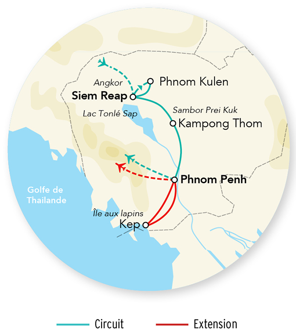 Immersion au Cambodge & balnéaire à Kep 13J/10N - 2027 - Limité à 12 pers.