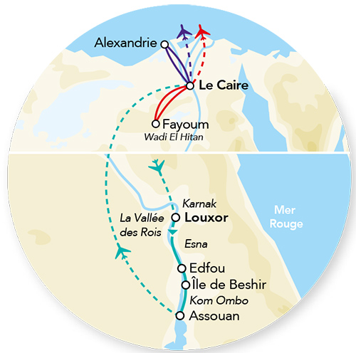 Immersion signature en Dahabeya & Le Caire & Extension oasis du Fayoum 10J/09N – 2027 – Limité à 14 pers. – (Flex)