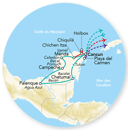 Splendeurs du Yucatàn et du Chiapas & Extension île d&rsquo;Holbox 13J/11N – 2027 – Limité à 20 pers. – (Flex)