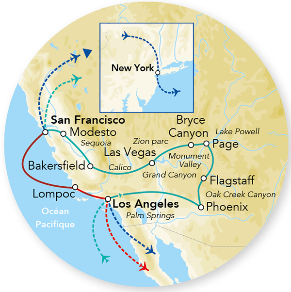 Splendeurs de l'Ouest des USA & Côte Pacifique 14J/12N - 2027 - (Flex)