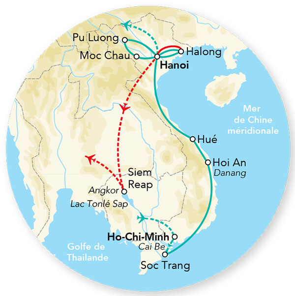 Immersion au Vietnam & Séjour Angkor/Siem Reap 17J/14N – 2027 – Limité à 12 pers.